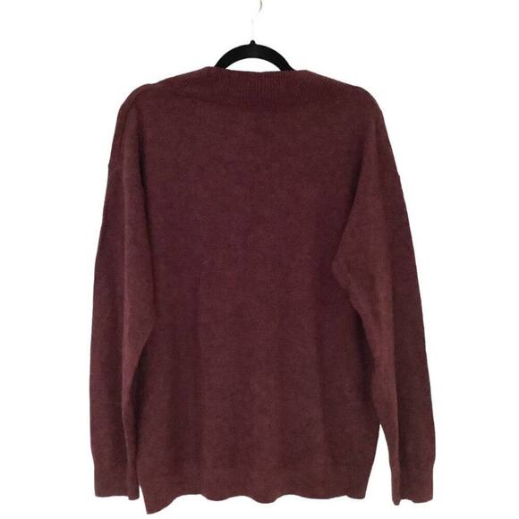Lovers + Friends Mikael Sweater Burgundy Red V Neck Long Sleeve Oversized XS - Picture 9 of 12